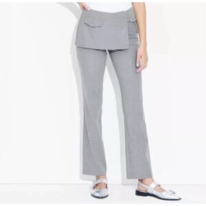 Wild Fable Women's Mid Rise Flare Skirt Trousers Light Gray Size XXL
